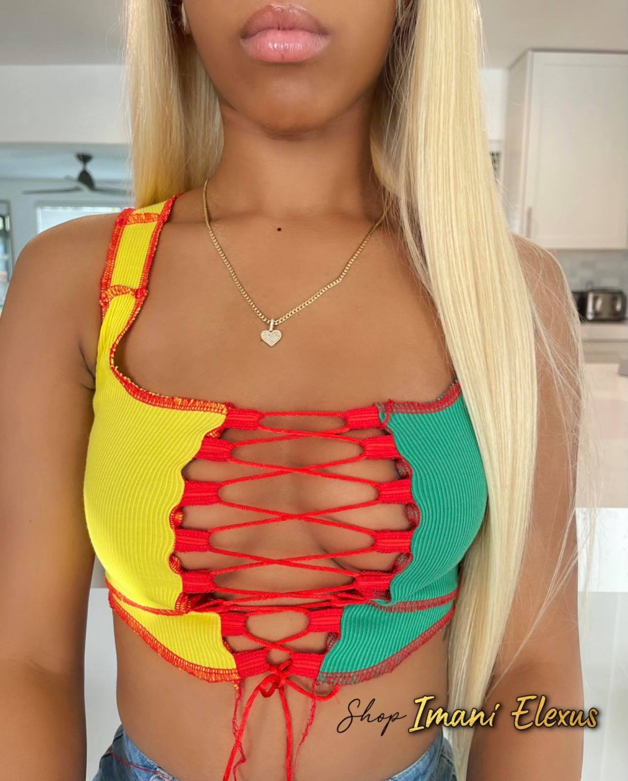 Bad Gyal Lace-Up Crop Tank