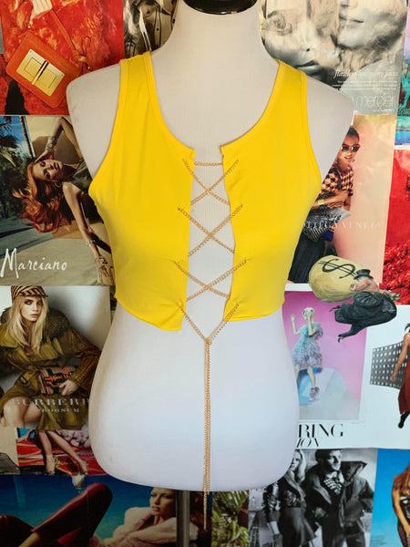 "Off The Chain" Crop Top - Yellow