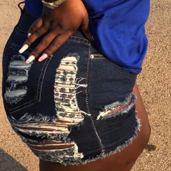 "Cuttin Up" Distressed Bermuda Shorts