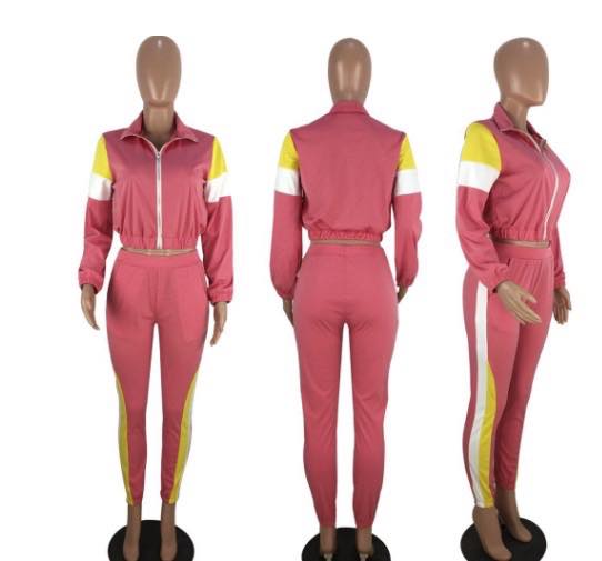 "Don't Sweat It" Two Piece Tracksuit - Pink