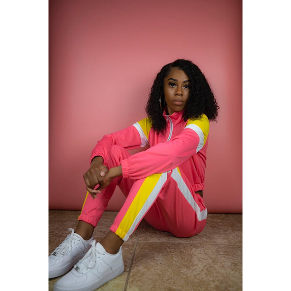 "Don't Sweat It" Two Piece Tracksuit - Pink