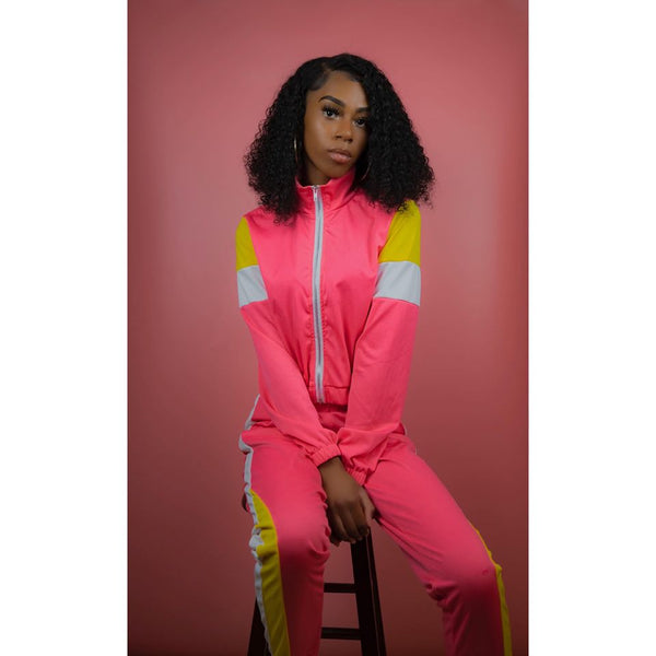 "Don't Sweat It" Two Piece Tracksuit - Pink