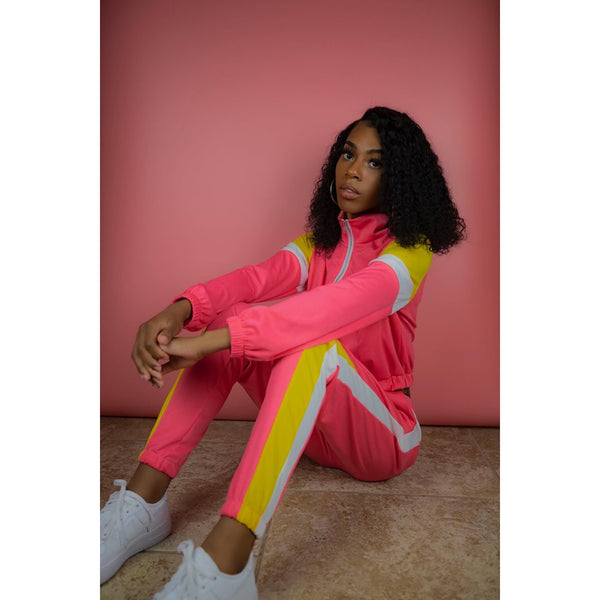 "Don't Sweat It" Two Piece Tracksuit - Pink