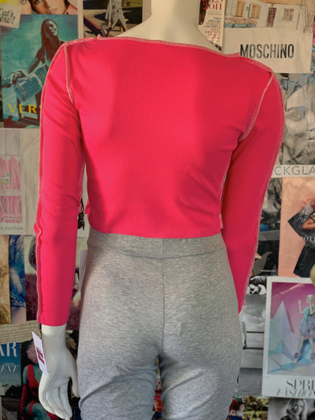 "Icy Wifey" Lace-Up Crop Top - Red