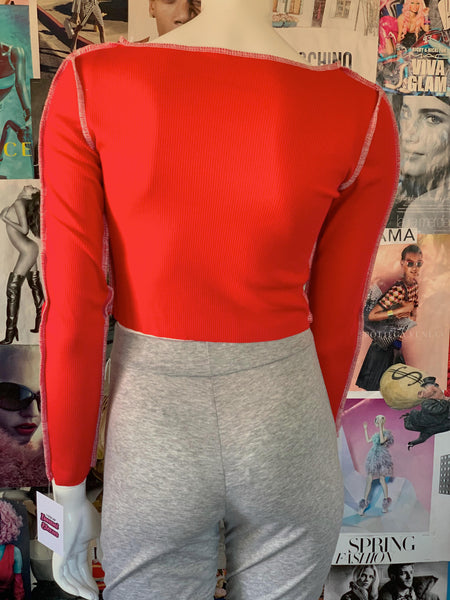 "Icy Wifey" Lace-Up Crop Top - Pink