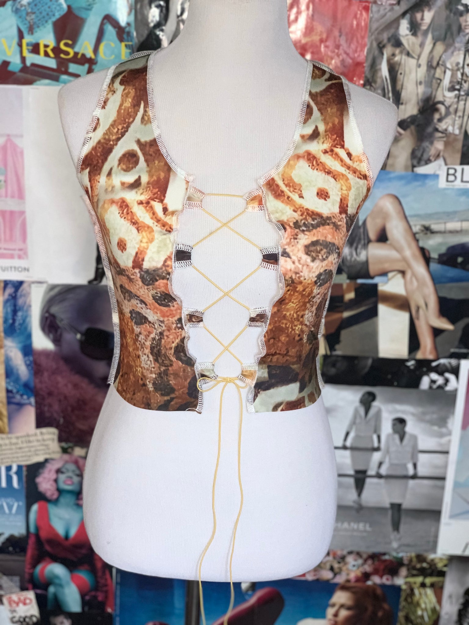 “We’re History” Lace-Up Crop Top