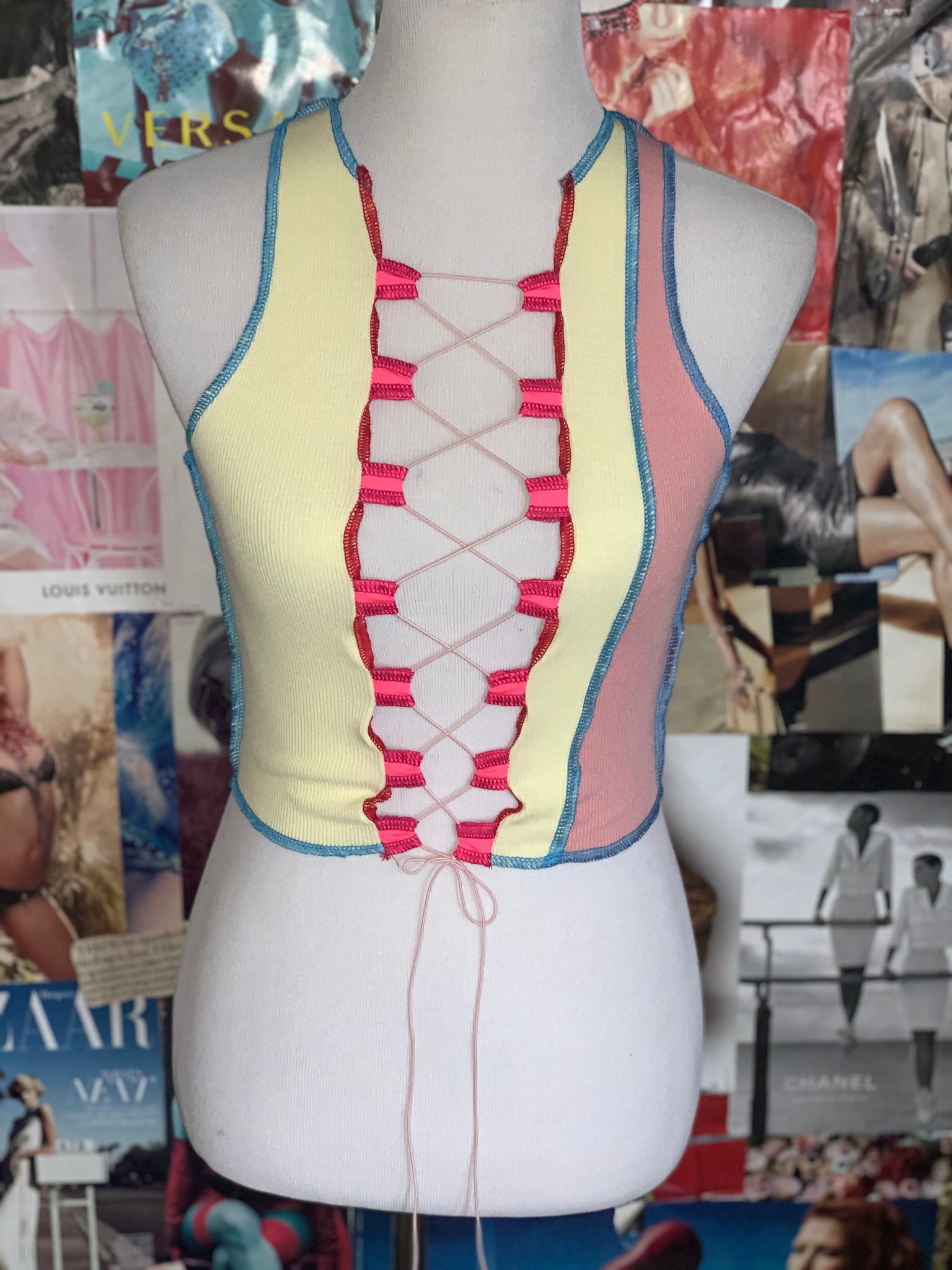 “Juicy Fruit” Lace-Up Crop Top