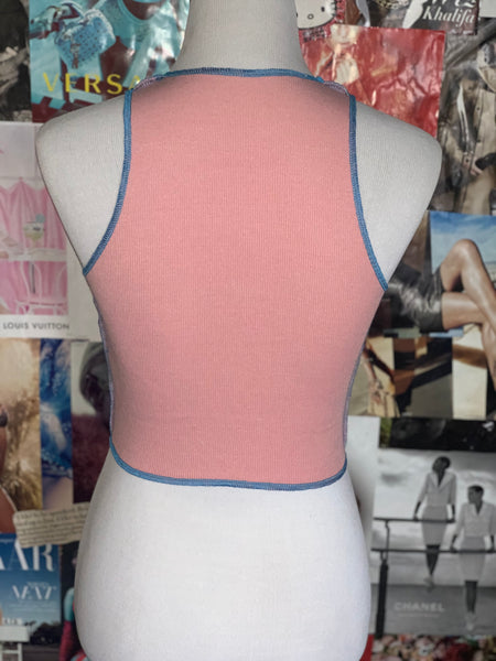 “Juicy Fruit” Lace-Up Crop Top