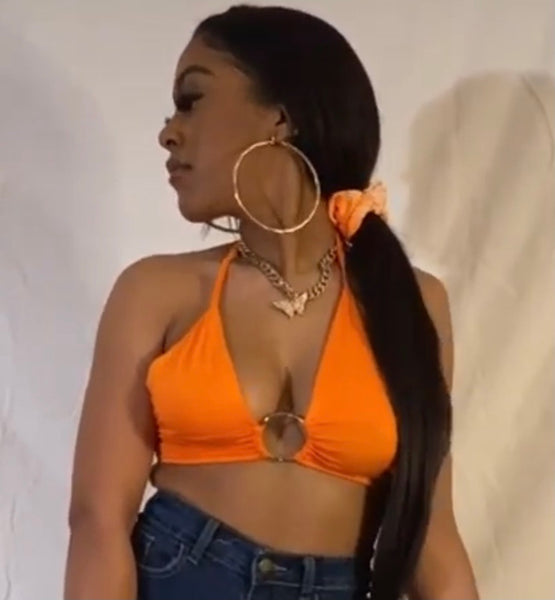 "Put A Ring On It" Crop Top - Orange