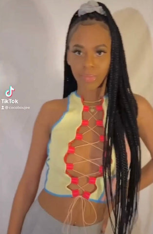 “Juicy Fruit” Lace-Up Crop Top