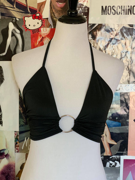 "Put A Ring On It" Crop Top - Black