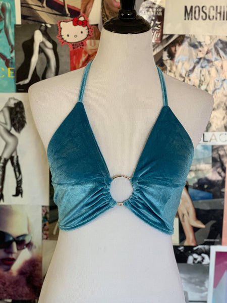 "Put A Ring On It" Crop Top - Blue