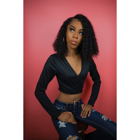 "Wrap It Up" Long Sleeved Crop Top
